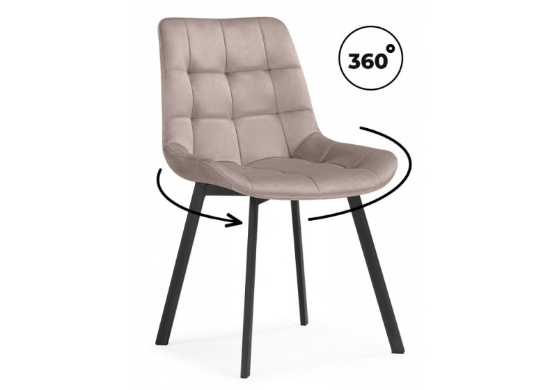 Стул на металлокаркасе Челси 360 латте (ZD 290) / черный (49x50x84). 