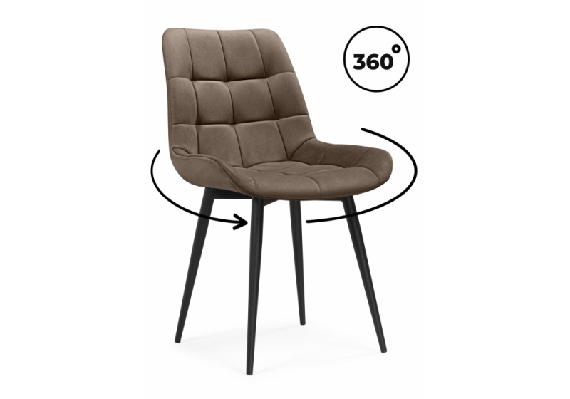 Стул на металлокаркасе Челси 360 К коричневый (zd 233) / черный (50x60x80). 