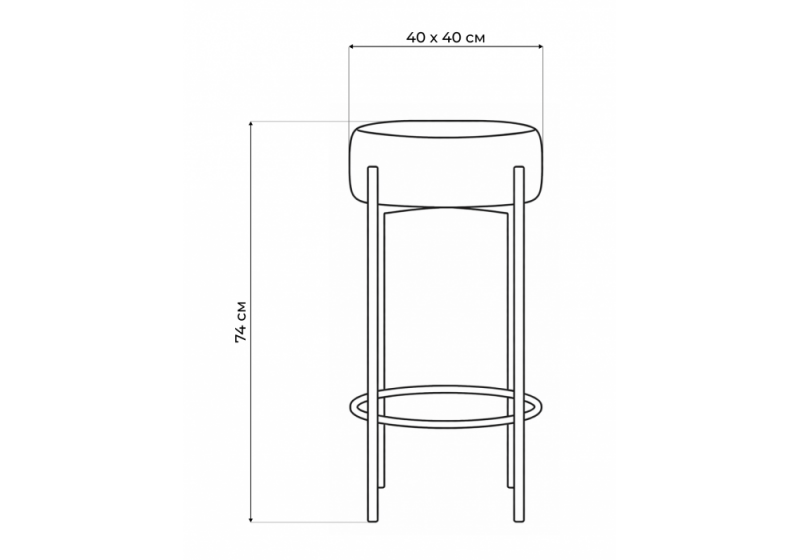 Барный стул Сайпл MR-7 / черный (40x40x74)